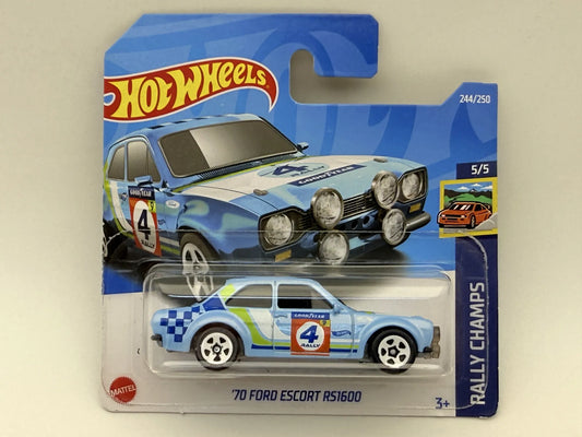 '70 FORD ESCORT RS1600 Rally Champs Hot Wheels 2022 Niebieski 1:64