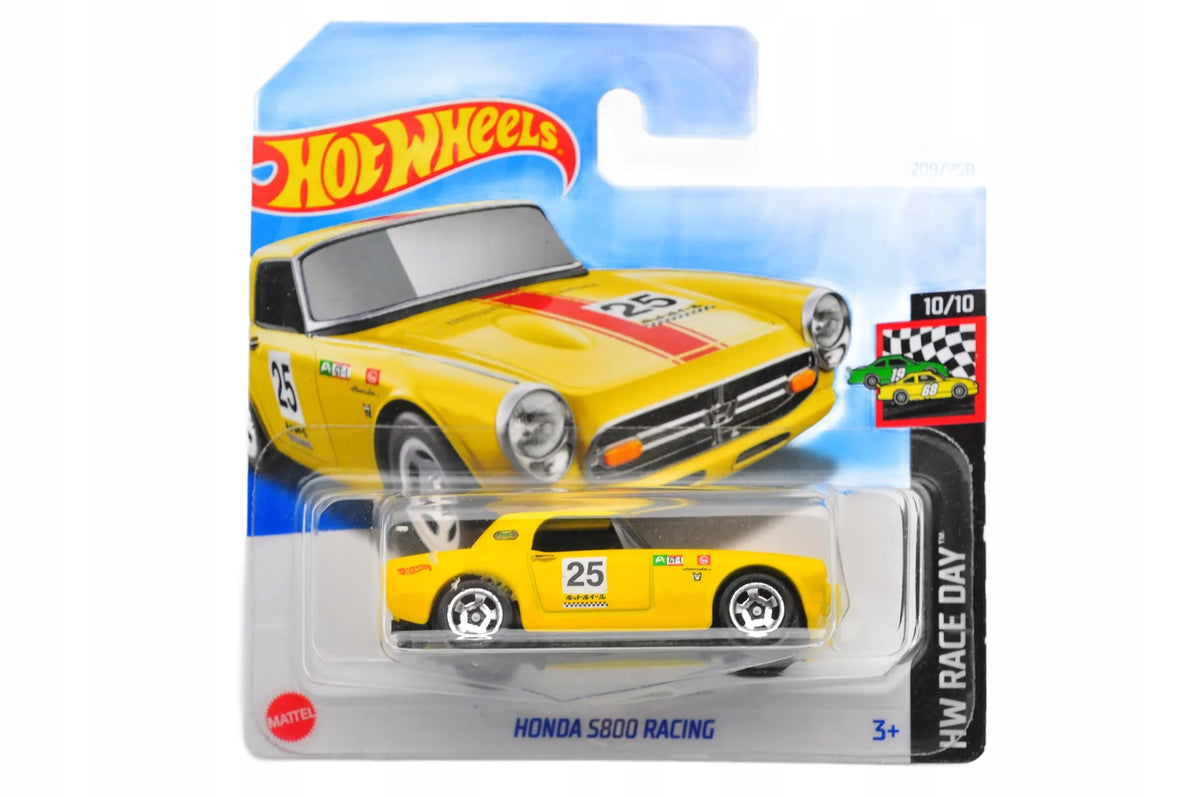 HONDA S800 RACING, Hot Wheels 2024, Die cast HRY58, Żółty, 1:48, Resoraki