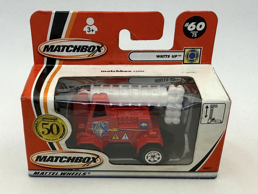 Ciężarówka WATTS UP Mainline Straż pożarna Matchbox 2001 Czerwony 1:64