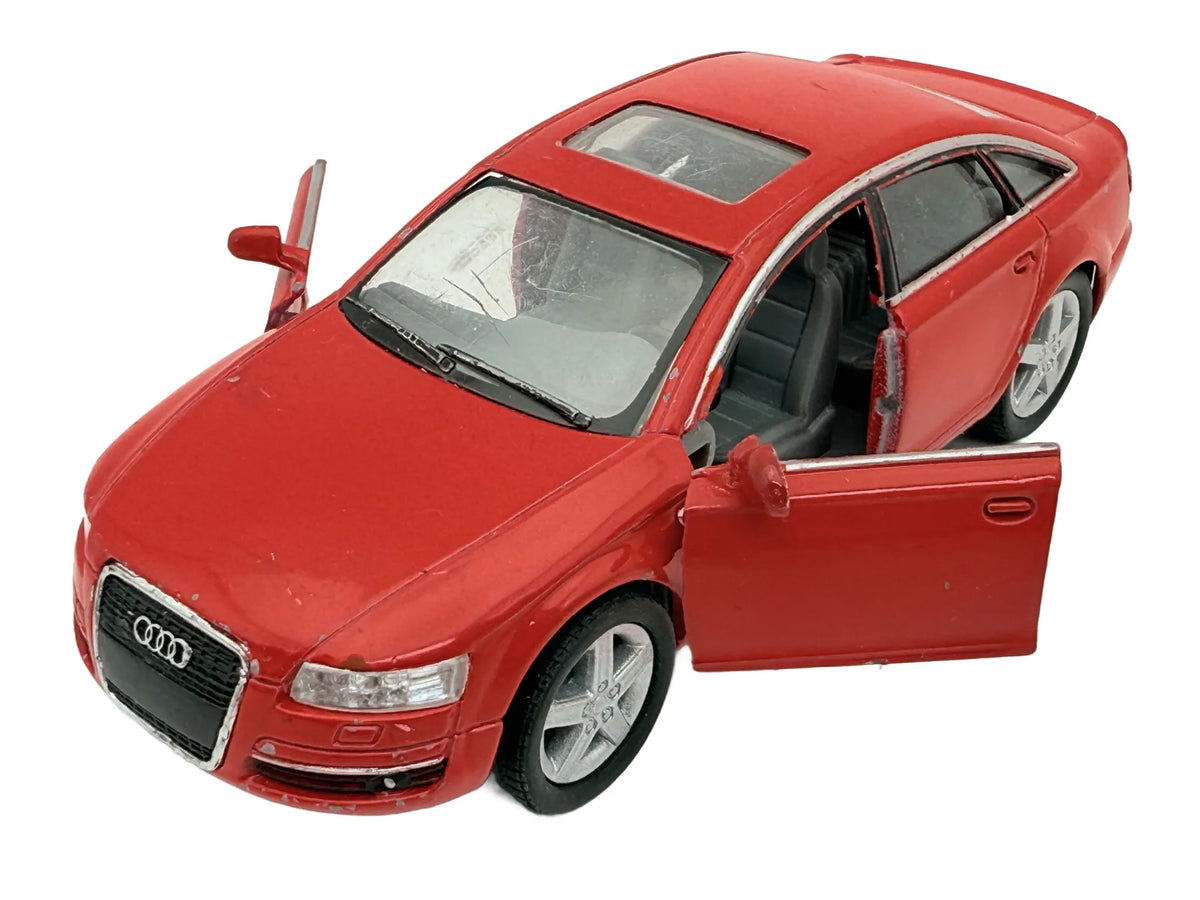 Audi A6, KINSMART, Resoraki, die cast, 1:38, czerwony