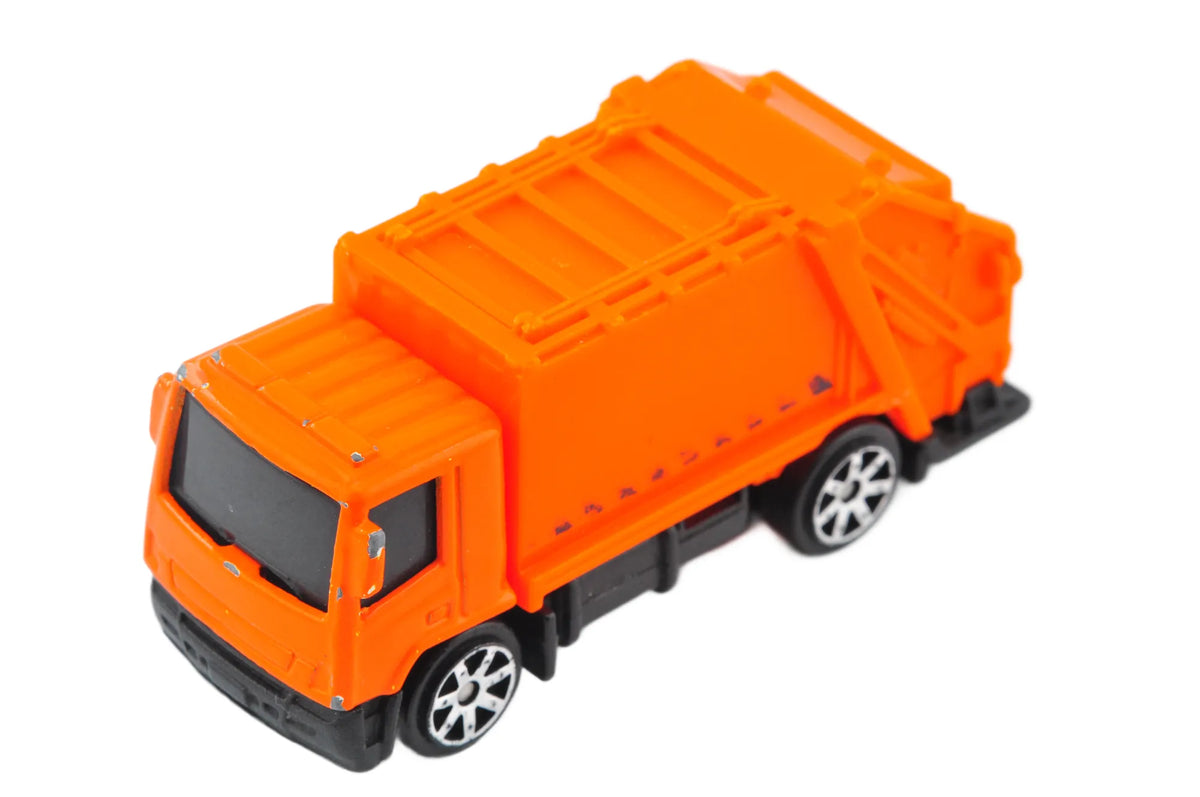 Garbage Truck (Śmieciarka), Maisto, Die cast, Resoraki, Pomarańczowy, 1:64