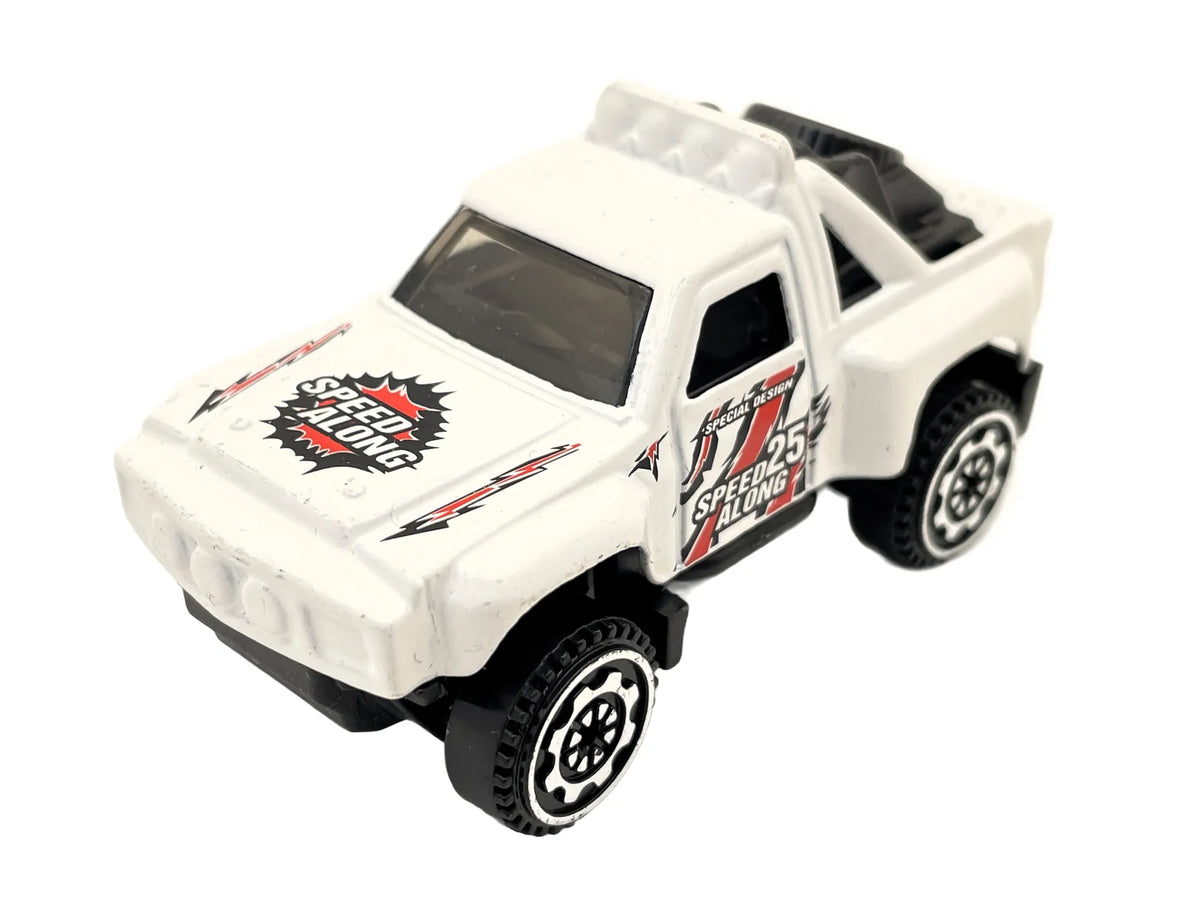 PICKUP TRUCK, Speed Along, Resoraki, Die cast, Biały, 1:64