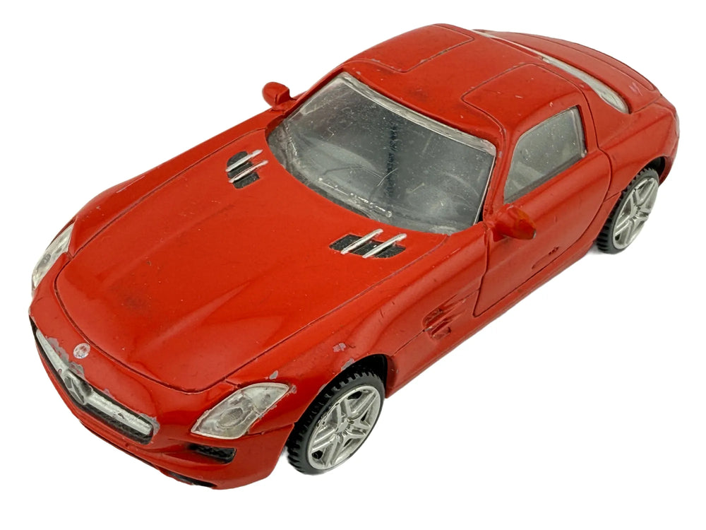 MERCEDES SLS AMG, Rastar, Die cast NO58TUL, Czerwony, 1:43, Resoraki