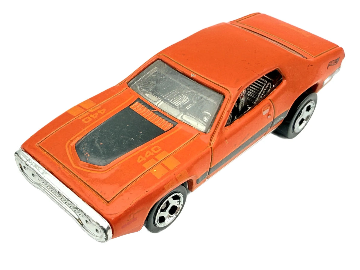 '71 PLYMOUTH GTX, Hot Wheels, Die cast GR138, Pomarańczowy, 1:64, Resoraki