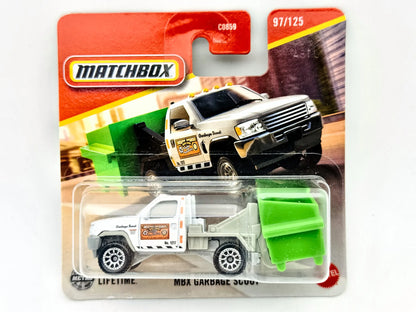 MBX Garbage Scout Matchbox 2024 Mainline 1:64 Śmieciarka Blister Biały