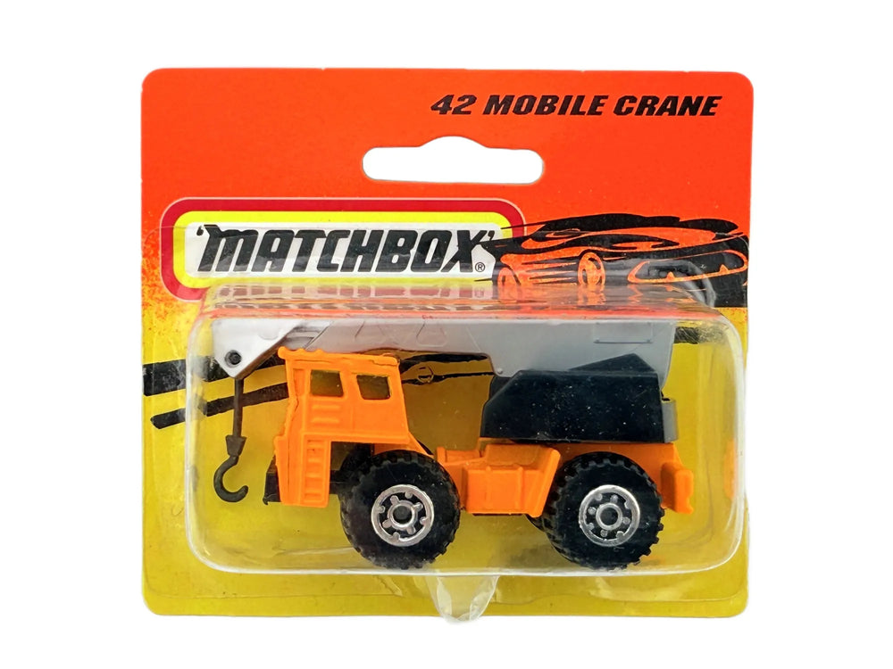 MOBILE CRANE, Matchbox, Resoraki, Die cast 42, Pomarańczowy,, 1:100