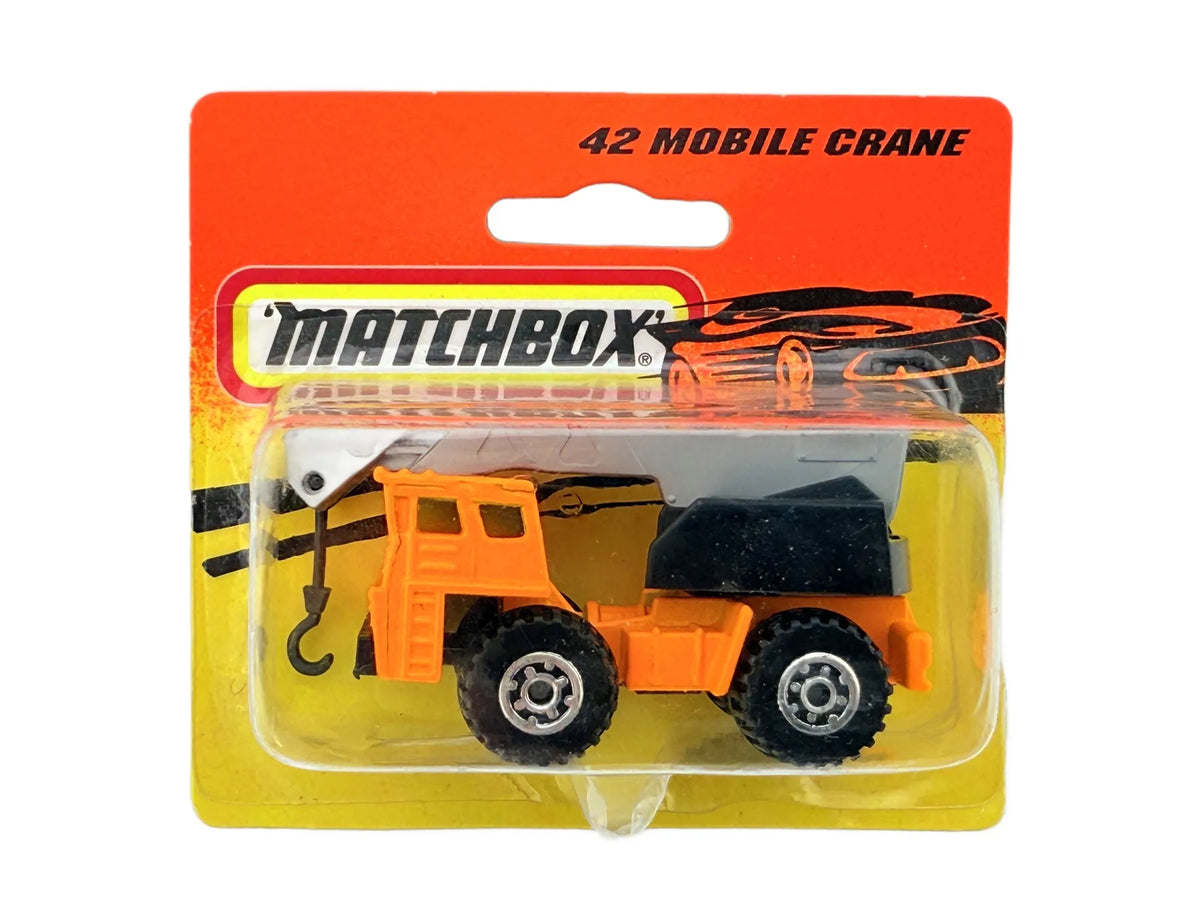 MOBILE CRANE, Matchbox, Resoraki, Die cast 42, Pomarańczowy,, 1:100