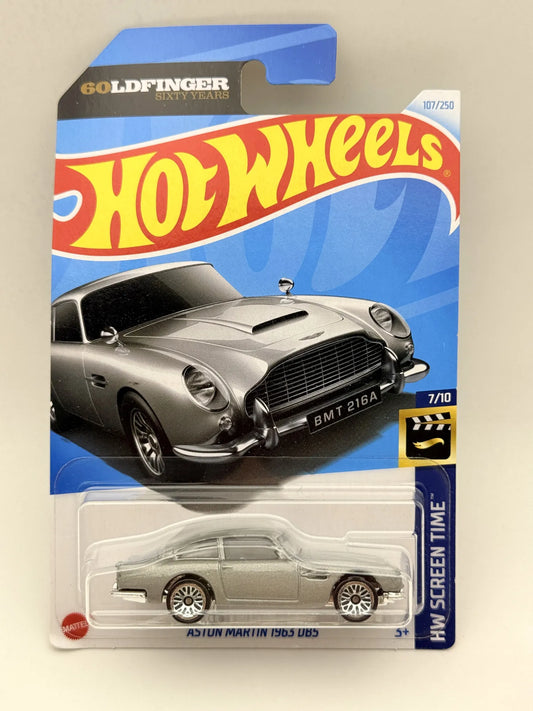 ASTON MARTIN 1963 DB5 HW Screen Time Hot Wheels 2021 Srebrny 1:64
