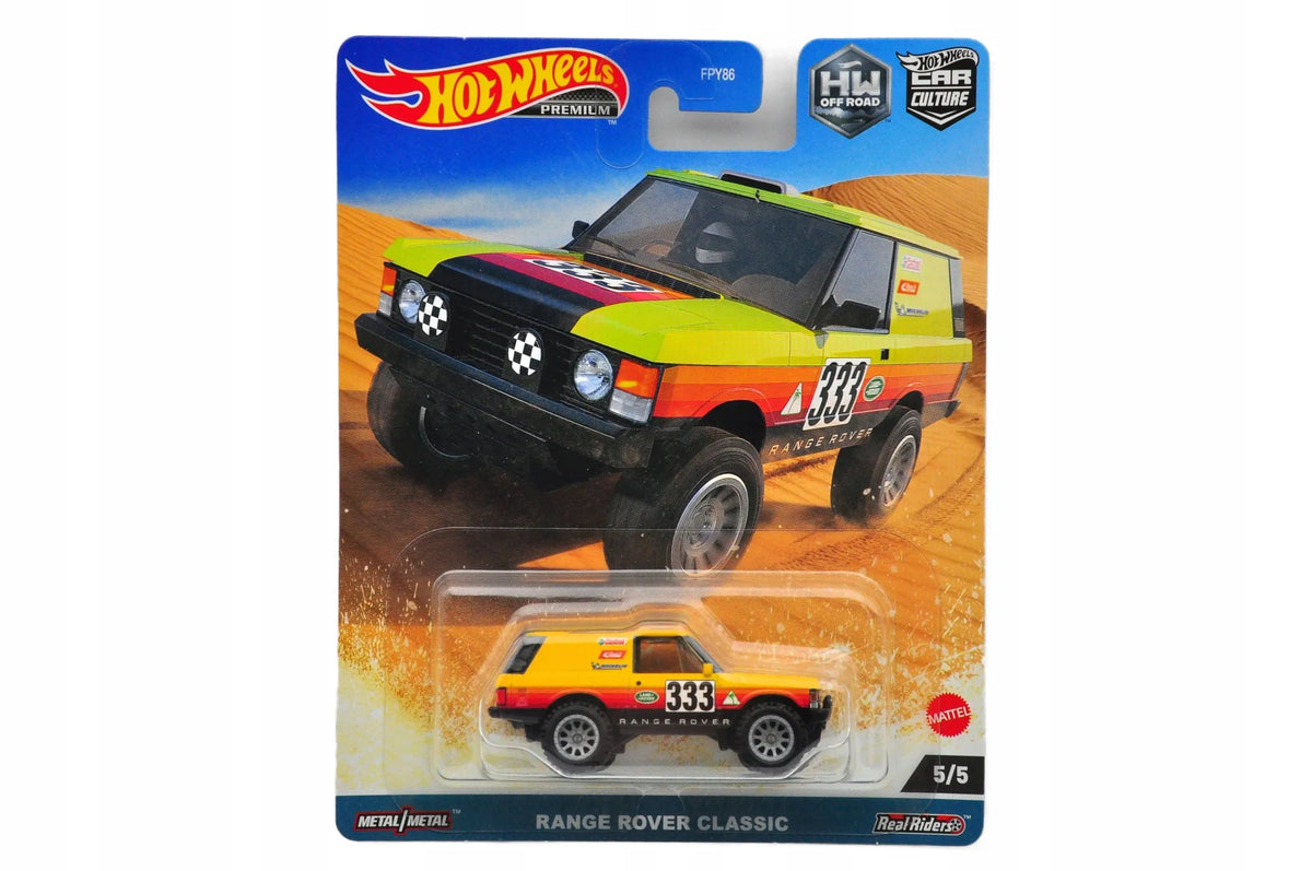 Range Rover Classic Hot Wheels 2021 Żółto-Czerwono-Czarna 1:64