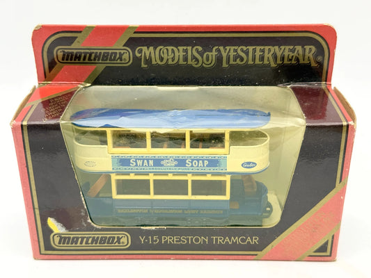 Tramwaj Y-15 PRESTON TRAMCAR Matchbox 1986 1:87 Made in Macau SWAN SOAP