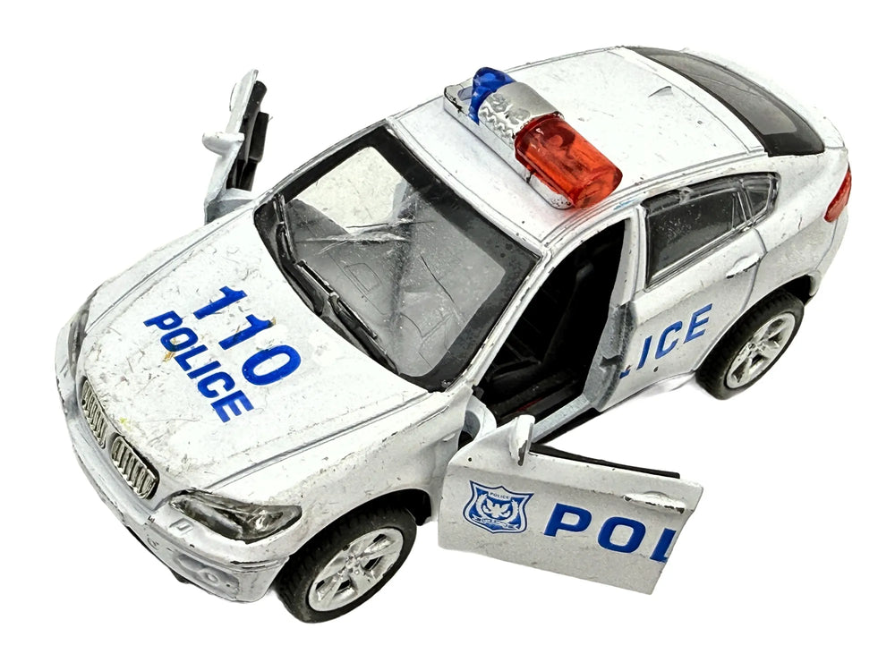 BMW X^ 110 POLICE SUV, Die cast, Biały, 1:32, Resoraki