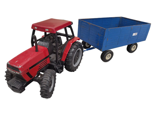 TRAKTOR Case IH Maxxum z przyczepą, Zabytkowy, ERTL, resoraki, 66 cm