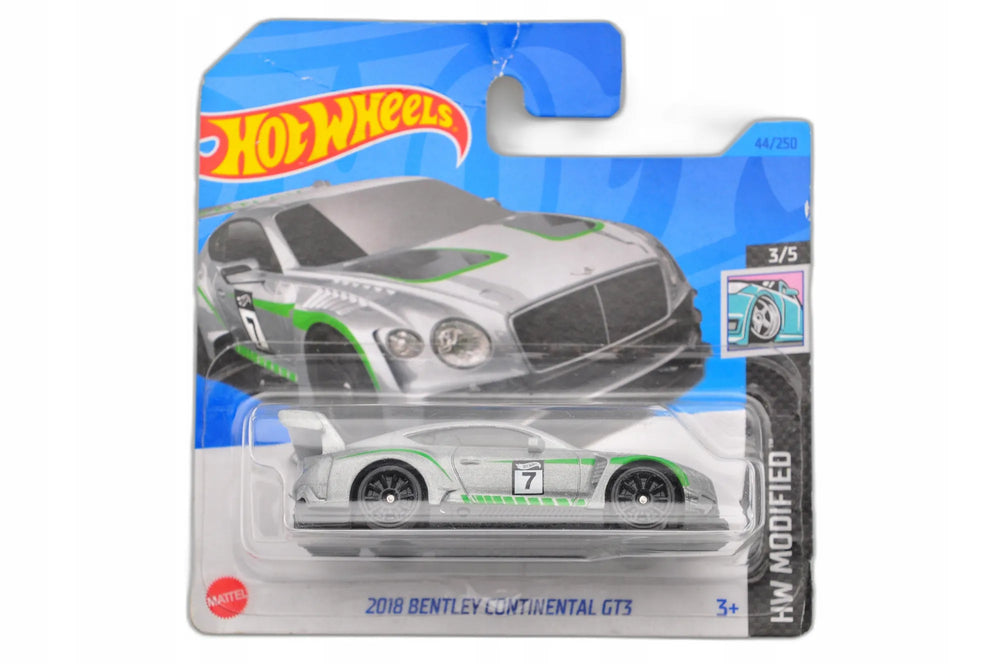 Bentley Continental Gt3 Mainline Hot Wheels 2015 Srebrny 1:64