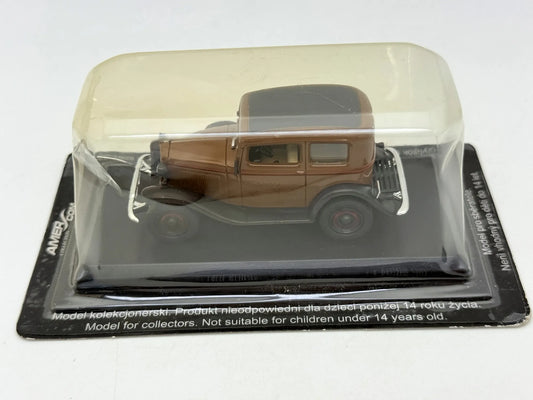 OPEL P4 Z LAT 1935–1937 Legendarne Samochody AmerCom Brązowy 1:43