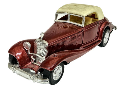 MERCEDES-BENZ 500K CABRIOLET, Yatming, Die cast NO.8502, Bordowy, 1:43