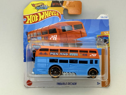 TROUBLE DECKER Hw Fast Transit Hot Wheels 2024 Niebieski 1:64