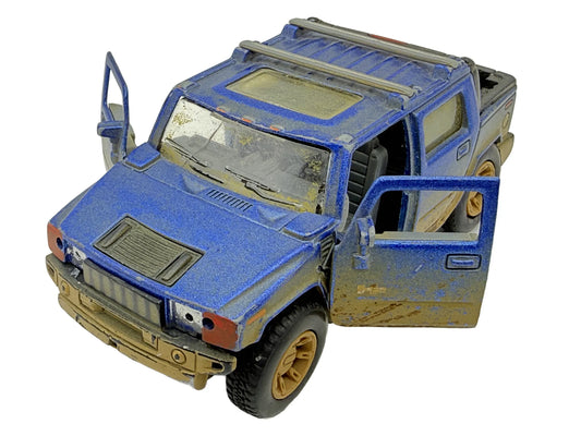 2005 HUMMER H2 SUT, Kinsmart, Die cast, Niebieski, 1:40, Resoraki