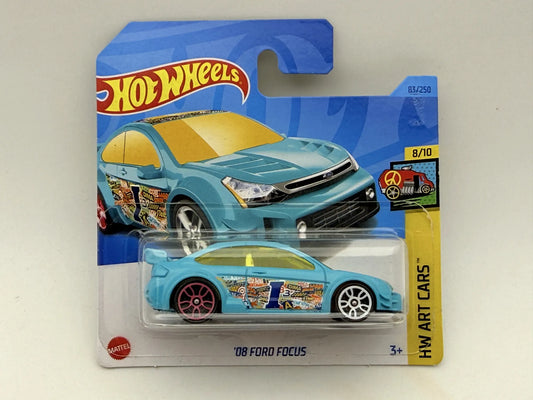 '08 FORD FOCUS HW ART CARS Hot Wheels 2023 Turkusowy 1:64