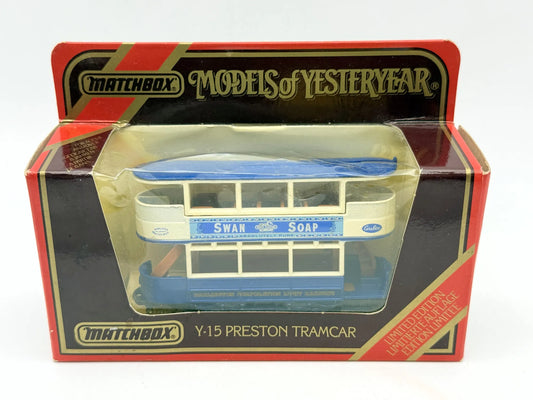 Tramwaj Y-15 PRESTON TRAMCAR Matchbox 1986 Kremowy 1:87 Made in Macau