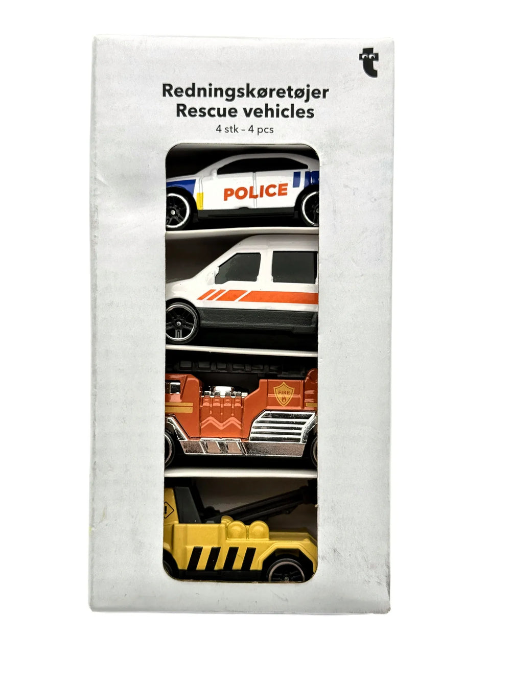 RESCUE VEHICLES (ZESTAW 4 PAK), Zebra Kopenhagen, Made in Denmark, 1:64