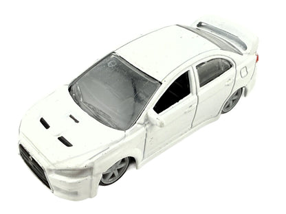 MITSUBISHI LANCER EVOLUTION, Bburago, Die cast 11524, Biały, 1:64, Resoraki