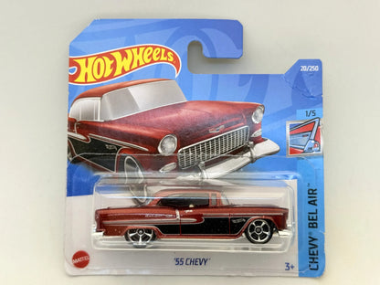 '55 CHEVY BEL AIR Mainline Hot Wheels 2022 Czerwony 1:64