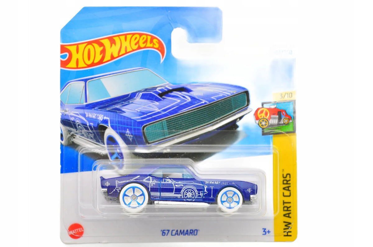 '67 CAMARO, Hot Wheels 2024, Resoraki, Die cast Htb74-N521, Niebieski, 1:64