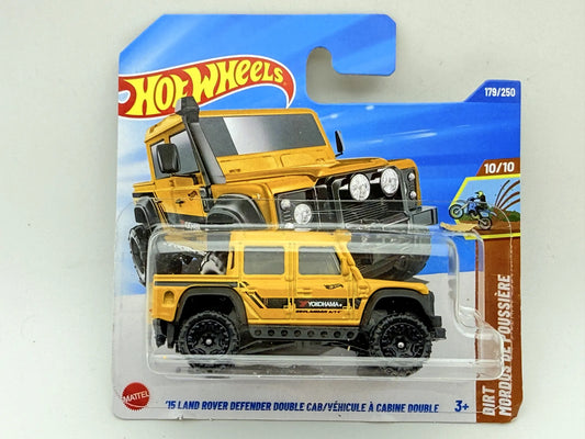 '15 LAND ROVER DEFENDER DOUBLE CAB, Hot Wheels 2025, Die cast JBC00, Żółty