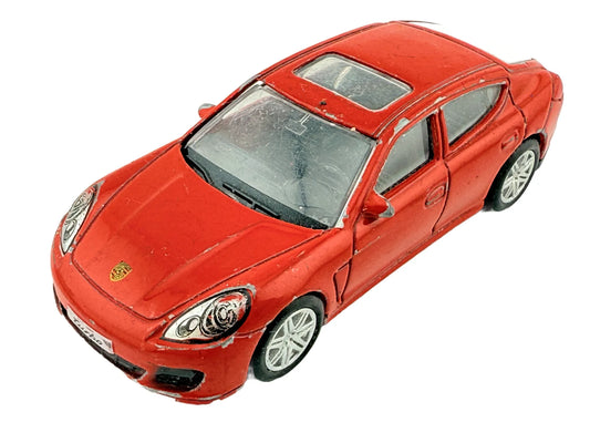 PORSCHE PANAMERA TURBO, RMZ City, Resoraki, Die cast 3018, Czerwony, 1:64