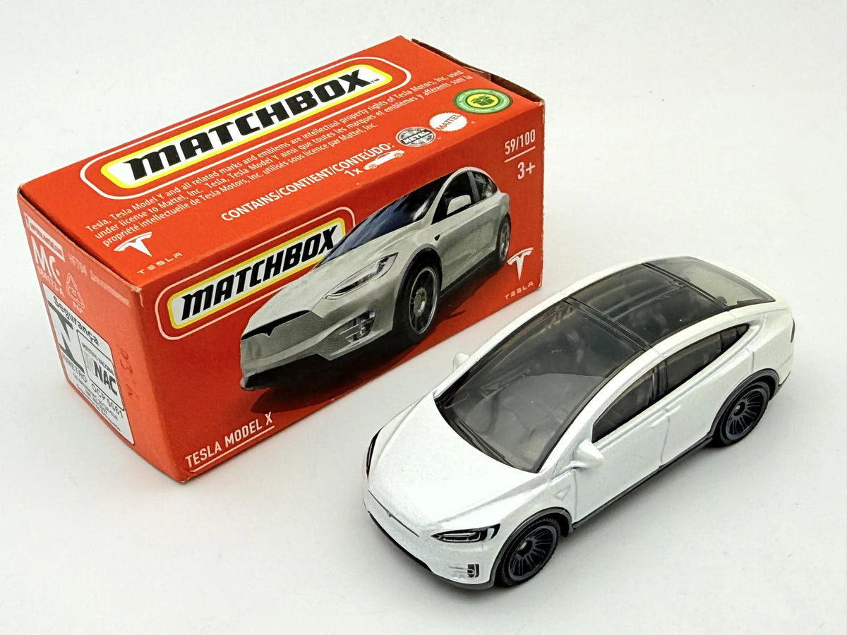 TESLA MODEL X, SUV, Matchbox 2022, Die cast HFT94, Biały, 1:64, Resoraki