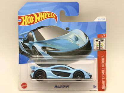 MCLAREN P1, QUARTER MILE HEROES Hot Wheels 2024 Błękitny 1:64
