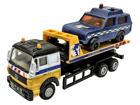 Ciężarówka Mercedes-Benz Car Recovery & Land Rver Hongwell Żółty 1:43