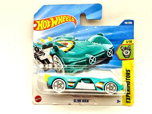 Slide Kick Hot Wheels 2025 Experimentators 1:64 Blister Turkusowy