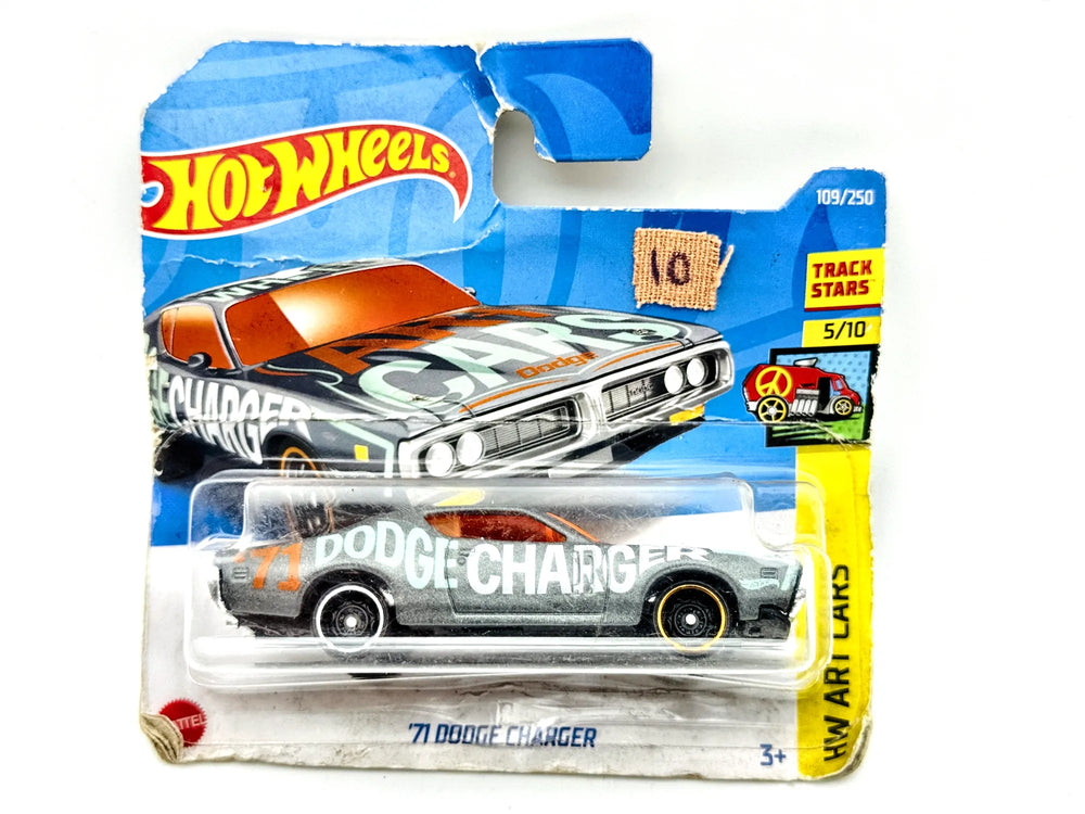 '71 Dodge Charger Hot Wheels 2022 HW ART CARS 1:64 Muscle car Blister Szary