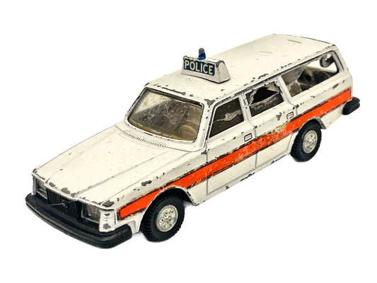 Volvo 265 Dl Estate Car Police Dinky Toys '80 Biały 1:36 Made in England