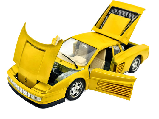 Ferrari Testarossa Bburago 1984 1:18 Made in Italy Luzak Żółty