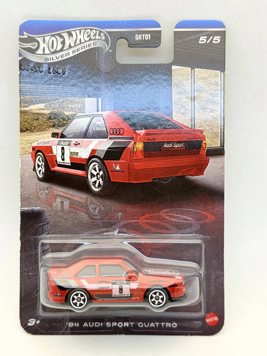 '84 AUDI SPORT QUATTRO SILVER Hot Wheels 2026 Czerwony 1:64