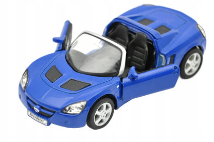 OPEL SPEEDSTER CABRIO, Welly, Die cast NO.42332, Niebieski, 1:34, Resoraki