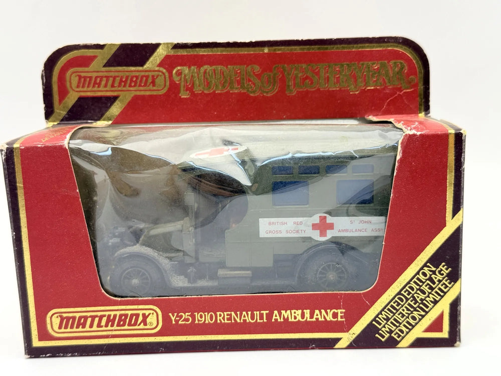 Y-25 1910 Renault Ambulance Matchbox 1986 Zielony 1:43 Made in England