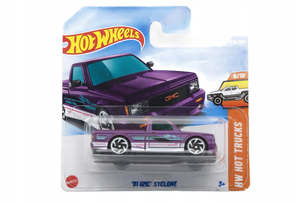 '91 GMC SYCLONE, Hot Wheels 2025, Resoraki, Die cast HYY60-N521 Fiolet 1:64