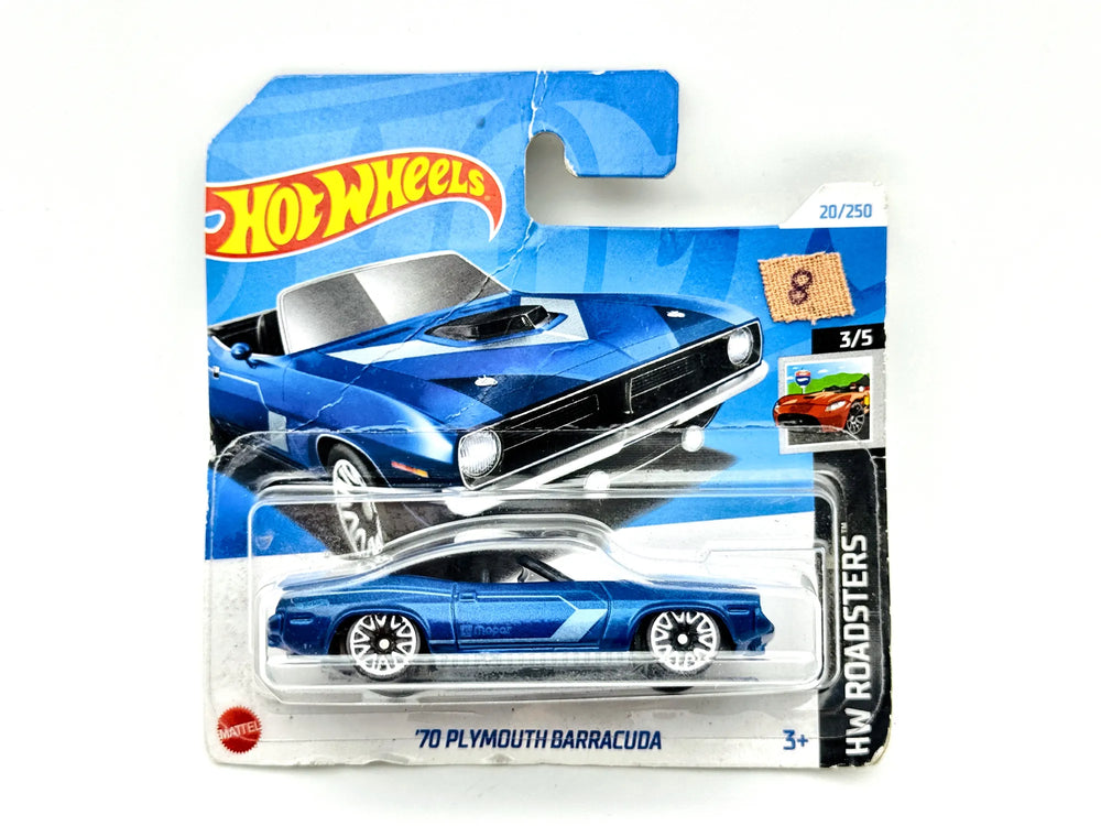 1970 Plymouth Barracuda Hot Wheels 2024 HW Roadsters 1:64 Blister Niebieski