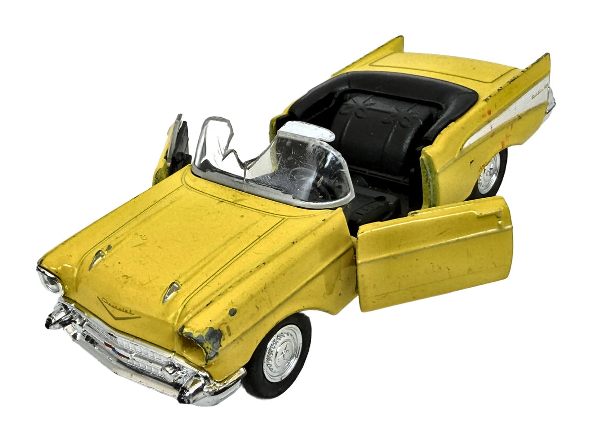 1957 CHEVROLET BEL AIR CONVERTIBLE, Welly, NO.42357, Żółty, 1:40, Resoraki