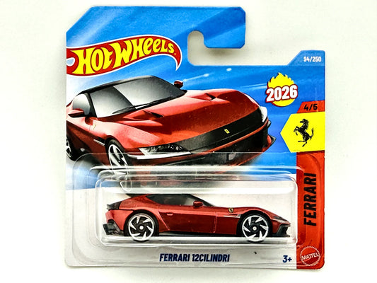 Ferrari 12Cilindri Hot Wheels 2026 Ferrari 1:64 Blister + Protektor Bordowy