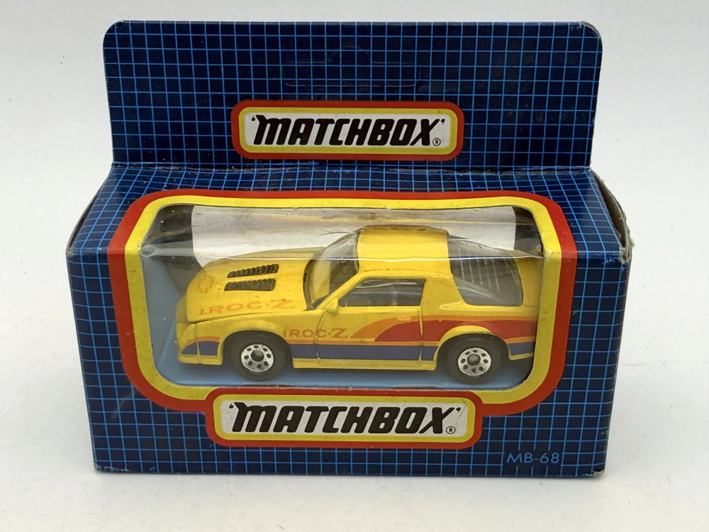 CHEVROLET CAMARO IROC-Z Mainline Matchbox 1987 Żółty 1:64 Made in Macau