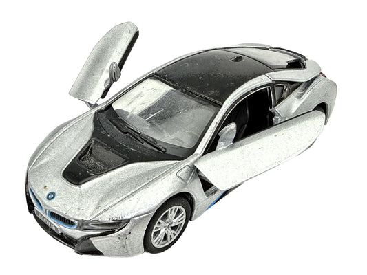BMW i8, Kinsmart, Die cast KT5379, Srebrny, 1:36, Resoraki