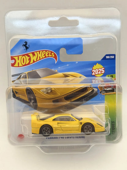 FERRARI F40 COMPETIZIONE + Protektor, Hot Wheels 2025, JBB92, Żółty, 1:64