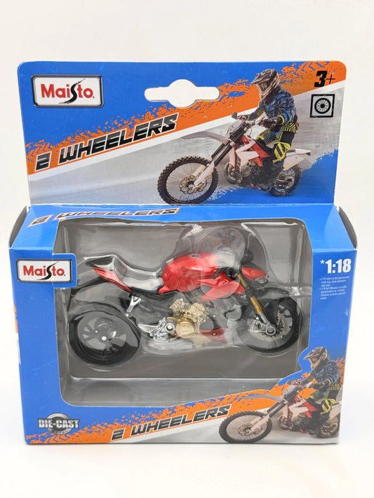 Motocykl MOTOCYKL DUCATI SUPER NAKED V4 2 Wheelers Maisto Czerwony 1:18