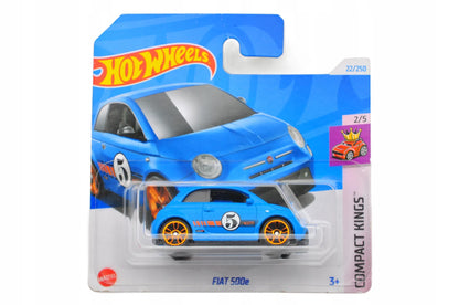 FIAT 500e, Hot Wheels 2024, Die cast HTD03, Niebieski, 1:64, Resoraki