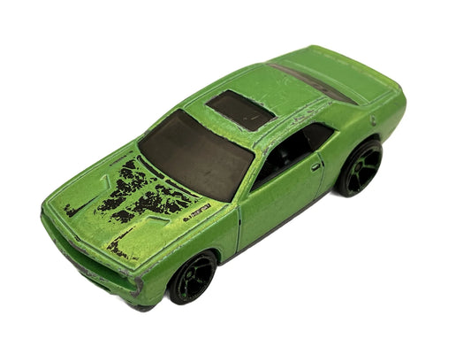 DODGE CHALLENGER SRT8, Hot Wheels, Resoraki, Die cast, Zielony 1:64