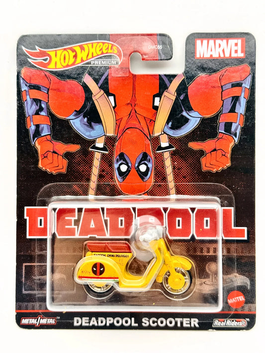 Deadpool Scooter Hot Wheels 2022 DeadPool 1:64 Skuter Blister Żółty